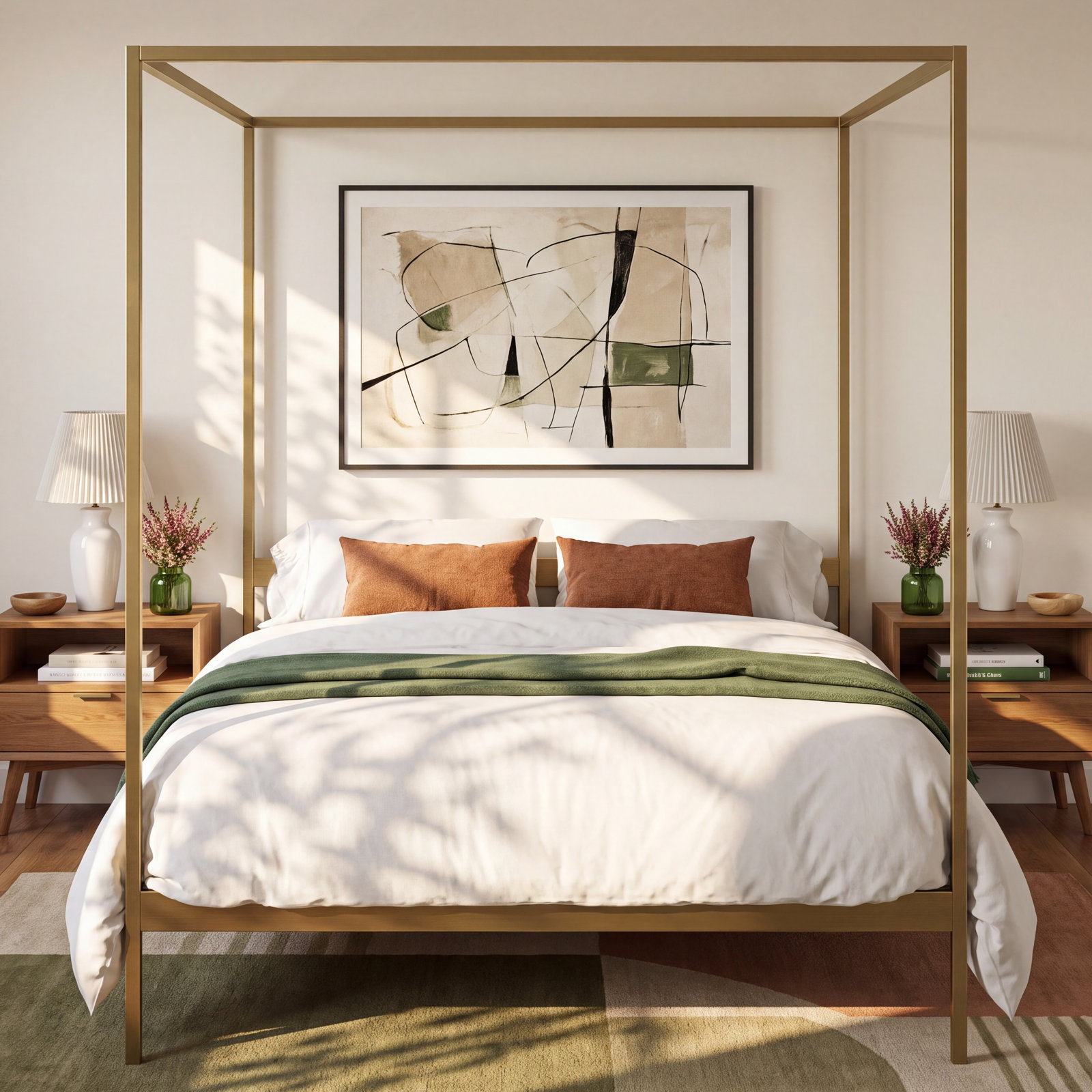Aston Canopy Bed, 72", Queen, Gold