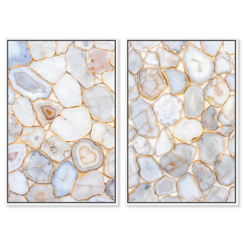 Impression sur toile Luxe Harmony , H 46 po x l 31 po, Impression dans un cadre flottant sans passe-parto, Blanc