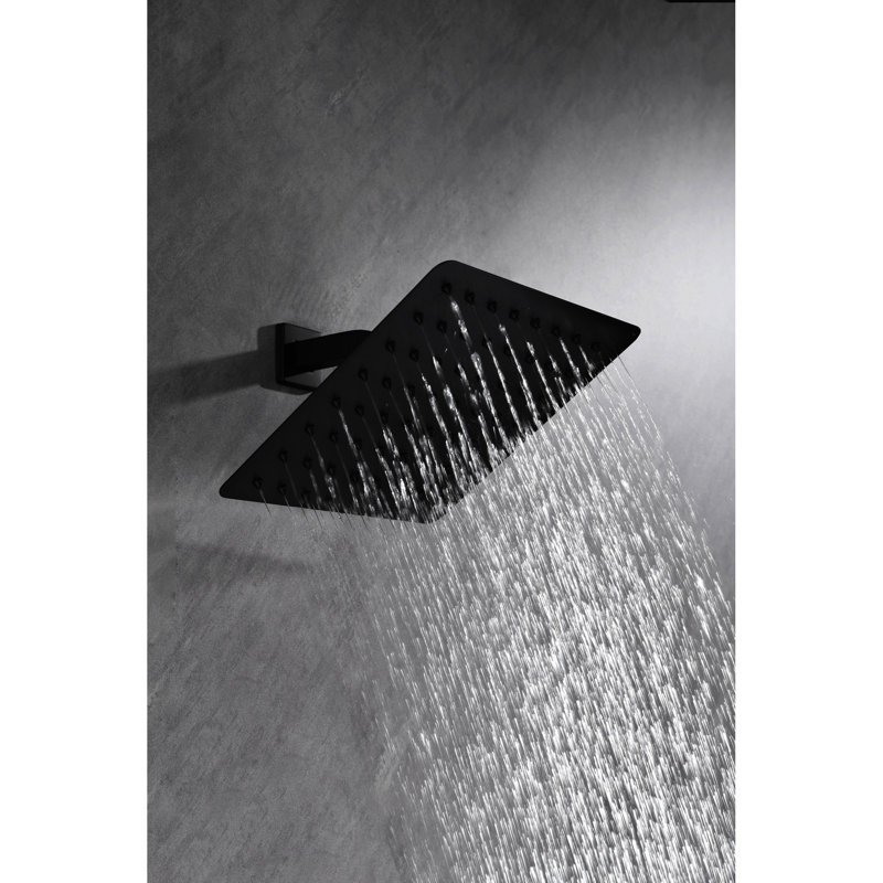 Pomme de douche en acier inoxydable 304 - Fortes averses avec auto-buses, couvre-corps mince et complet, option de jets de pluie élégants foncés mats,