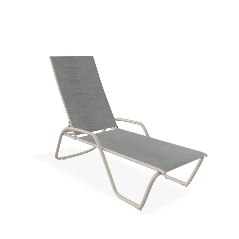 Outdoor Rust-Resistant Metal Chaise Lounge, Textured Desert, Reflection