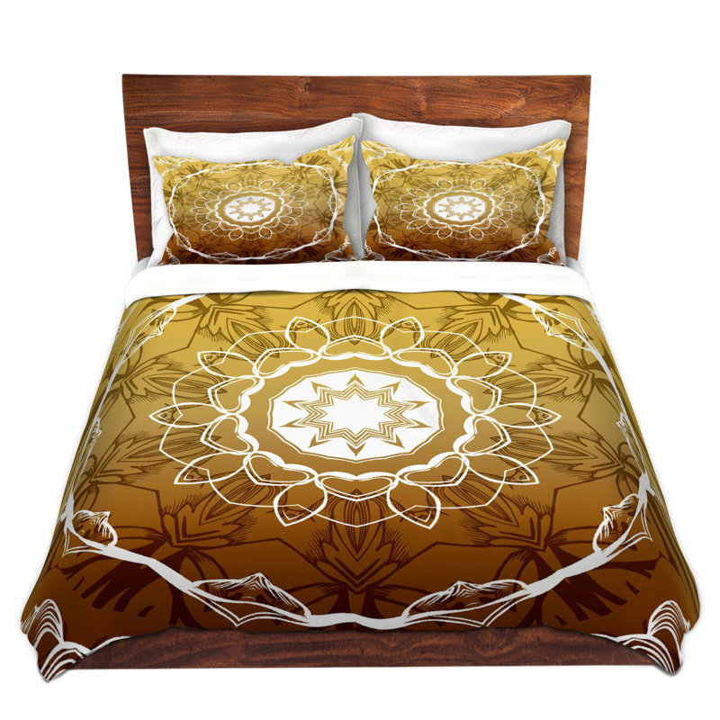 Ensemble de housse de couette médaillon, 1 housse + 2 taies très grand lit