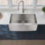 Évier de cuisine en acier inoxydable à tablier simple 33 po x 21 po x 10 po Farmhouse-125382470