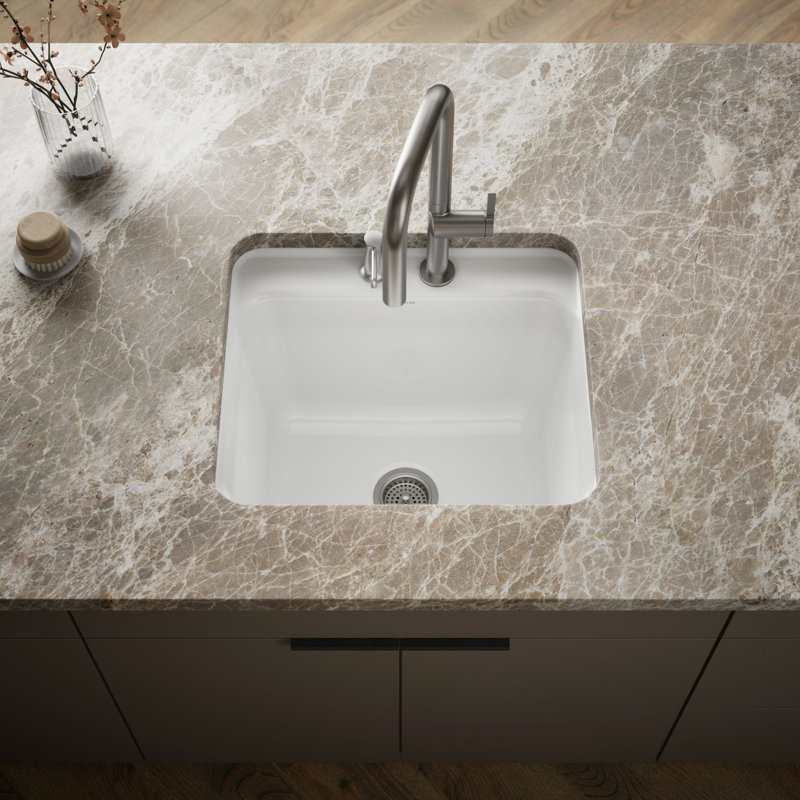 Glen Falls 22" x 25" Service Sink, White, 2 holes