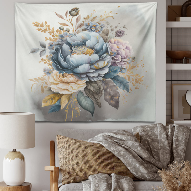 Tapisserie en polyester avec punaises, H 50 po x l 60 po