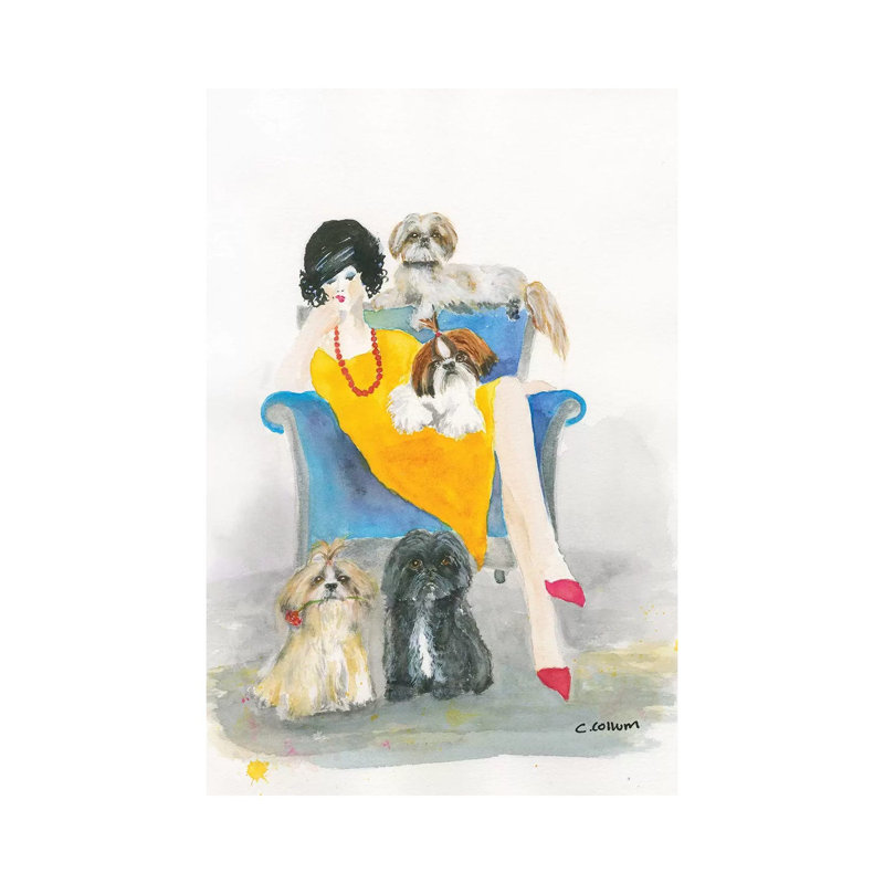 I Need Another Shih Tzu by Connie Collum - Wrapped Canvas Painting, 30.48 cm H x 45.72 cm W