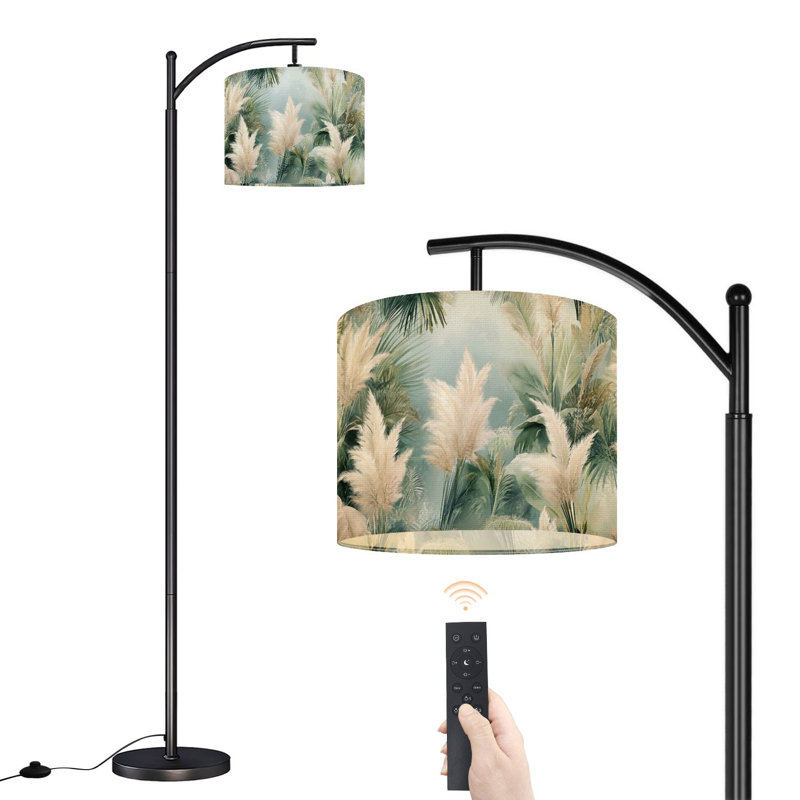 Lampe sur pied à arc avec abat-jour réglable Botanical Summer Decor