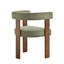 Mamanbai 17.7" Seat Height Modern 3-Leg Chenille Dining Chair with Walnut Frame & Wraparound Back-1443654259-1443654540