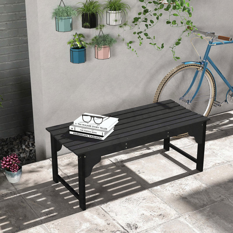 Outsunny Wooden Slatted Garden Bench for Two