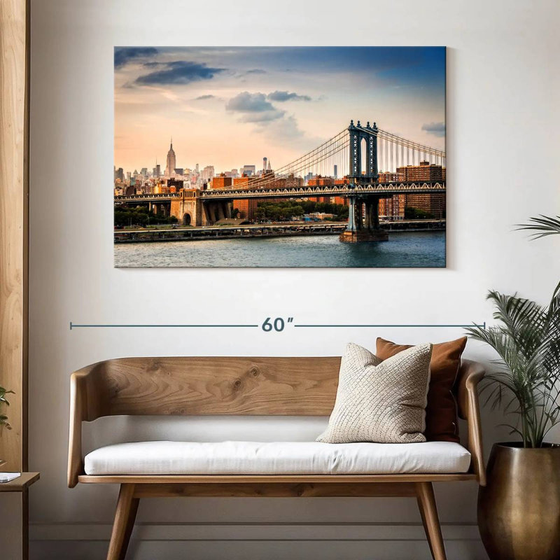 Lilie, New York, horizon à la tombée de la nuit, H 32 po x l 48 po