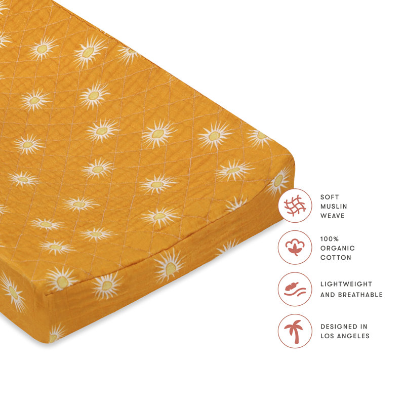 Golden Hour Quilted Muslin Changing Pad Cover