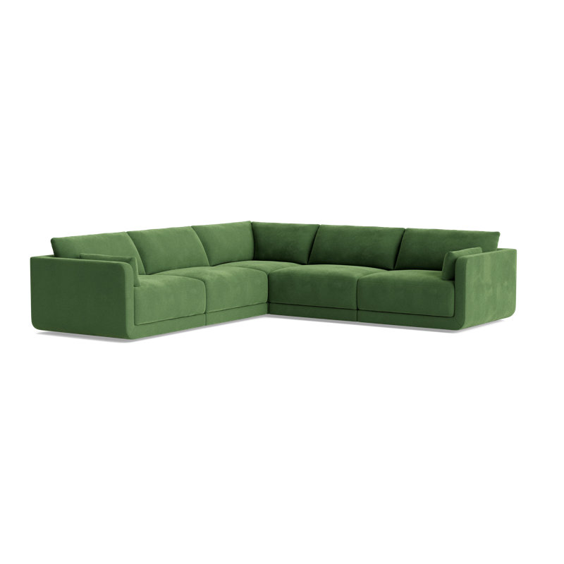 Eva Modular Sectional, Performance Velvet - Ivy