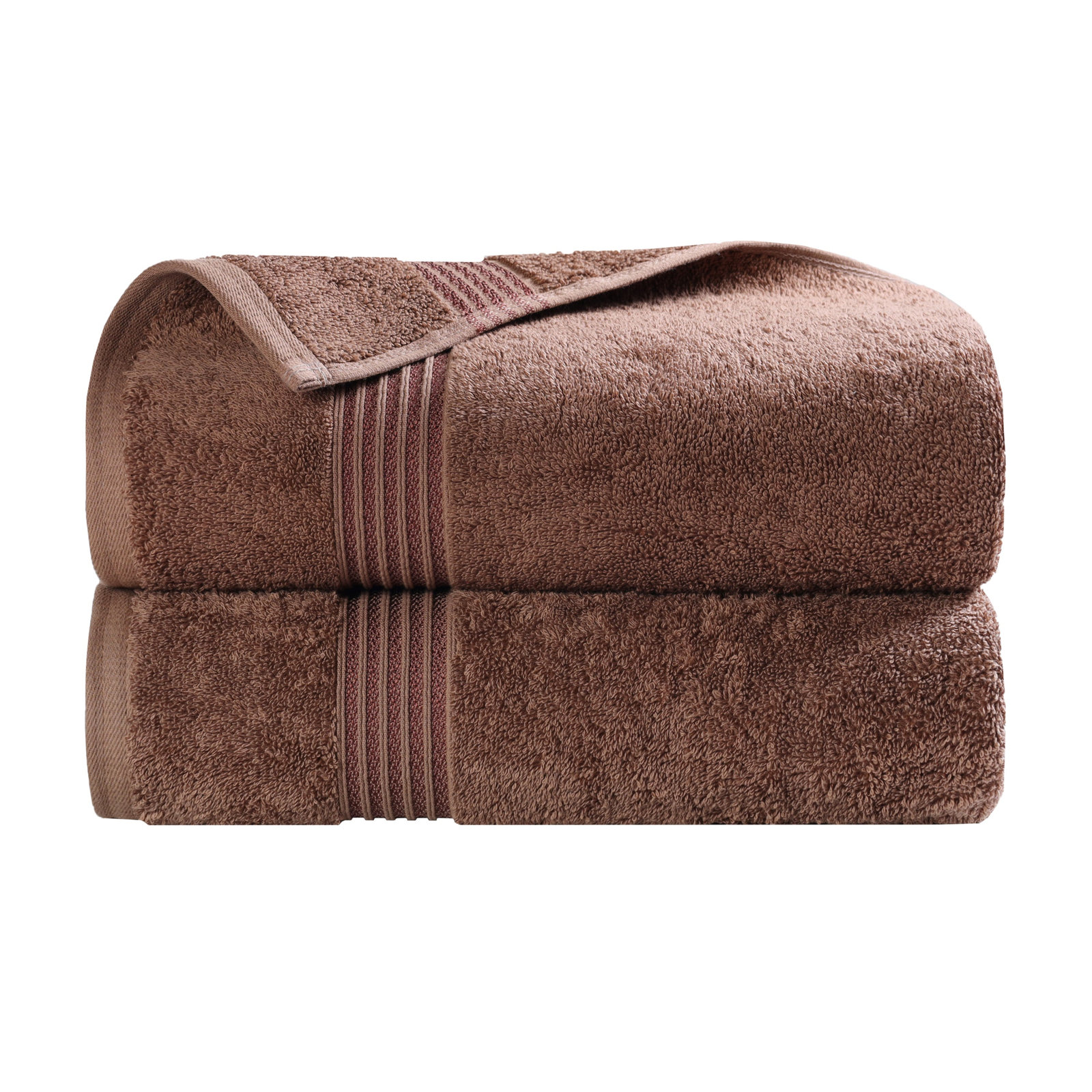 Oleg Egyptian Cotton Bath Sheet Set, Mocha, Bath Towels - 2 Pack