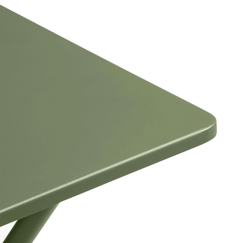 Moss Green Steel Square Folding Outdoor Patio Table