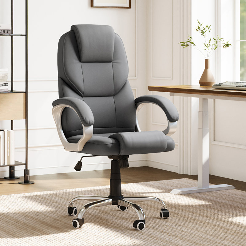 Vinyl Office Chair, Light Grey