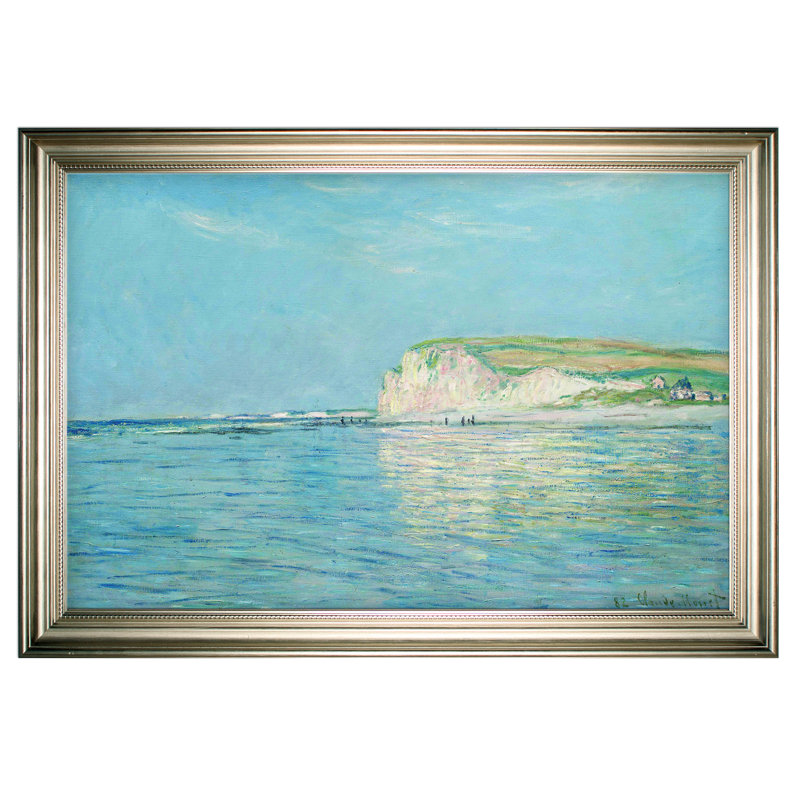 « low marée » par claude monet», reproduction de peinture à l’huile, Cadre argenté, H 30 po x l 42 po x P 2 po, Pas de tapis