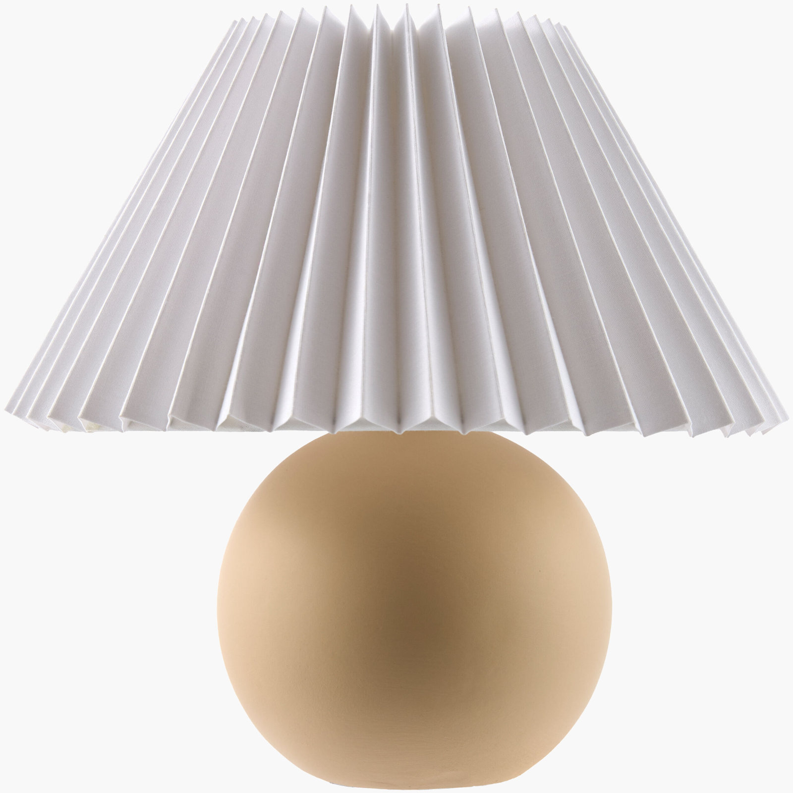 Chemise Ceramic 10" Mini Table Lamp, Pleated Empire, Beige