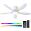 Ventilateurs de plafond encastrés blancs 46 po avec RVB-2075262792-2075262795-2075262788