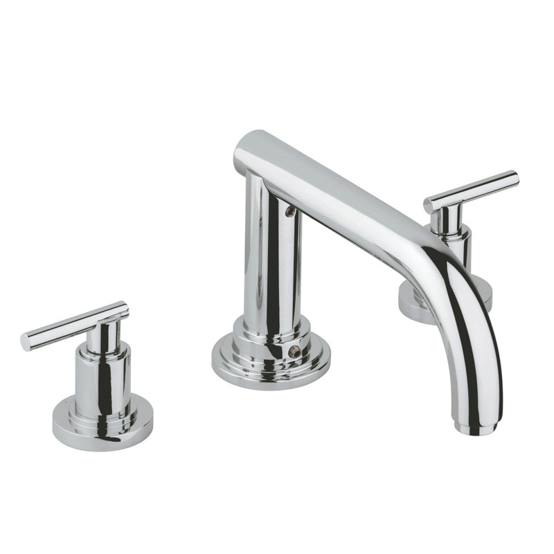Robinet de baignoire romaine à fixation sur plateau à poignées doubles Atrio®, Chrome ciel étoilé