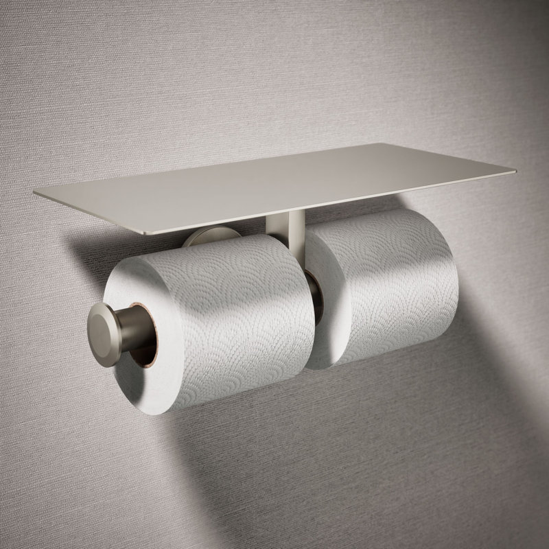 Components™ Covered Double Toilet Tissue Holder, Brushed Nickel