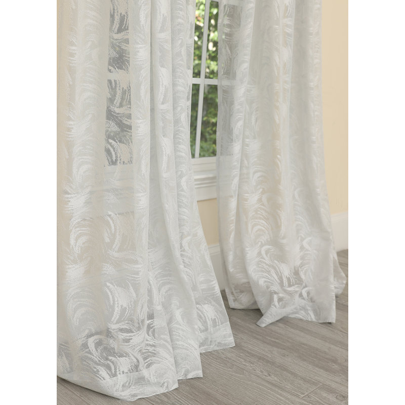 Paityn Sheer Curtain Single Panel, 54" W x 84" L, Gray