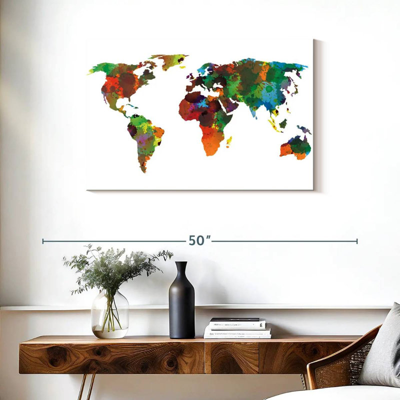 Carte du monde Aliaz Motley, H 24 po x l 36 po