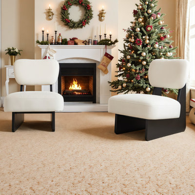 Modern Lounge Chair Set of 2 - Minimalist Accent Seating with Premium Upholstery & Wood Base, Stylish for Living Room, Office, or Bedroom