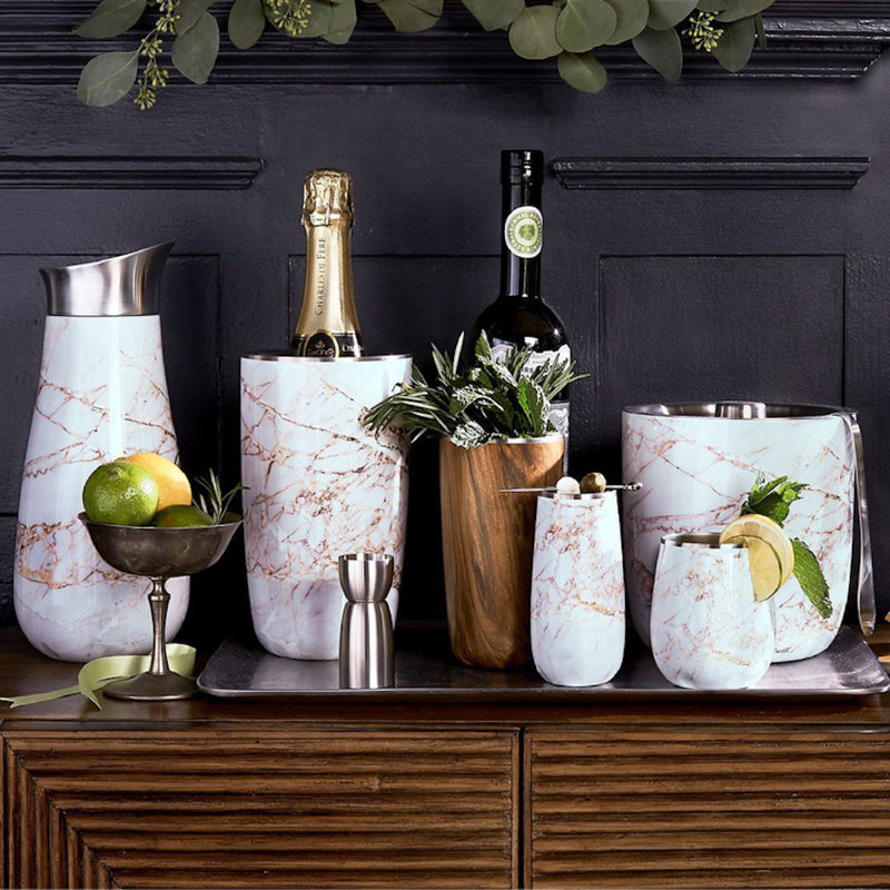 S'well Stainless Steel Wine Chiller - 750ml - Calacatta Gold - Triple-Layered Vacuum, Calacatta Gold