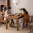 Nut-brown Rectangular Solid Wood Dining Table