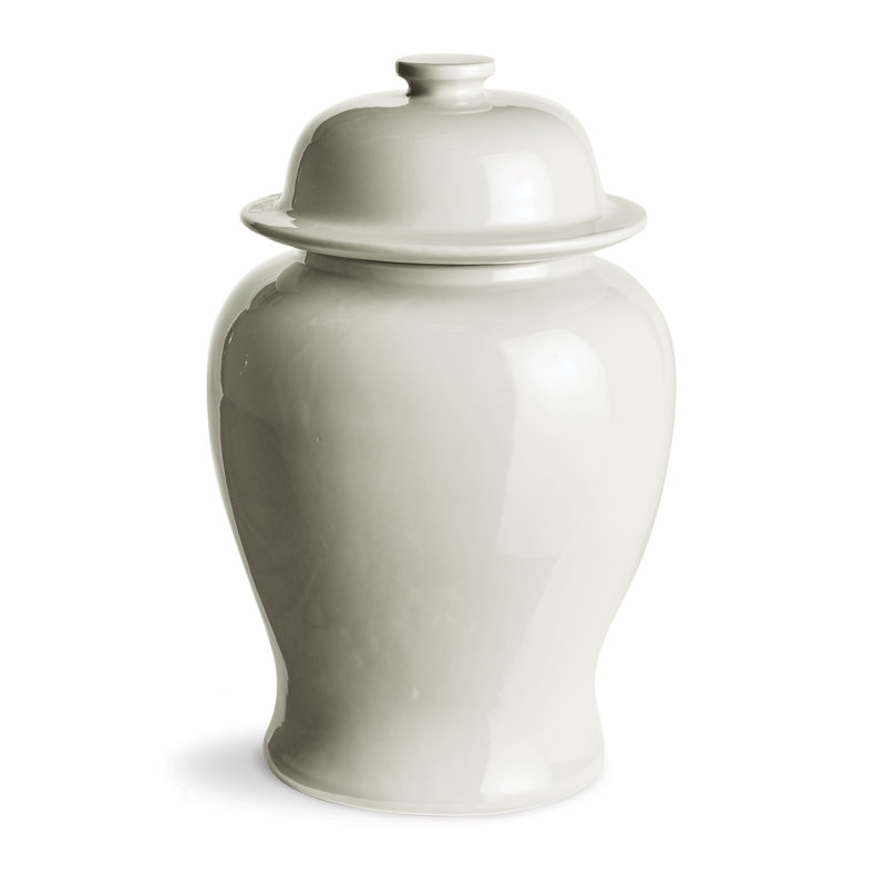 Ricki Ceramic Ginger Jar, White, 16.5"
