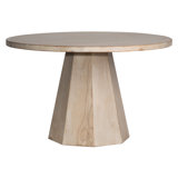 Jansen 48-Inch Round Reclaimed Pine Light Wash Pedestal Dining Table
