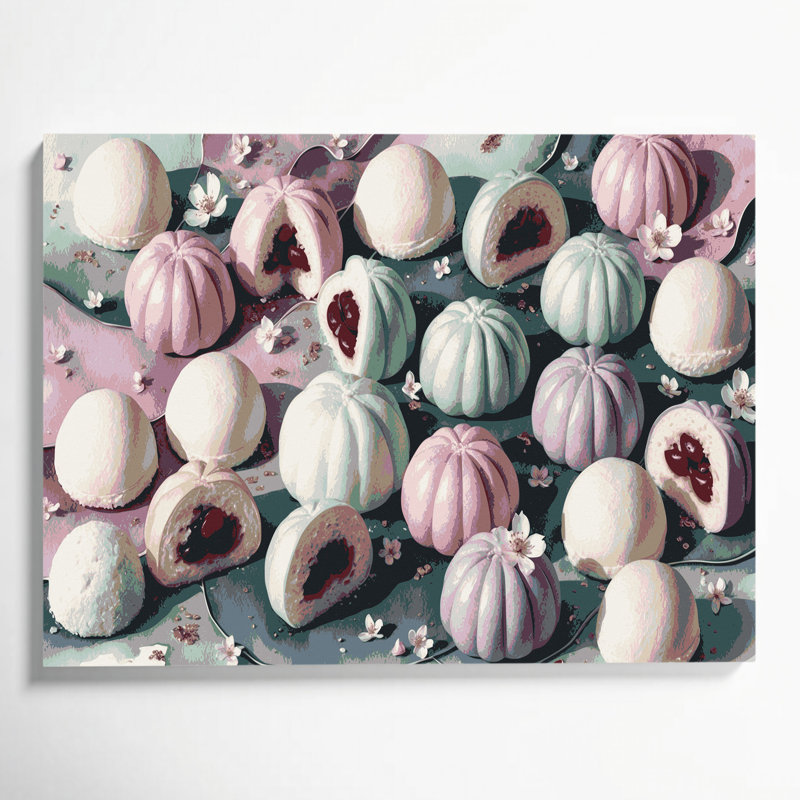 Art mural sur toile, Desserts Daifuku, H 12 po x l 18 po