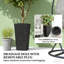 Space-saving Modern Black Planters, Polypropylene, Indoor Outdoor Use
