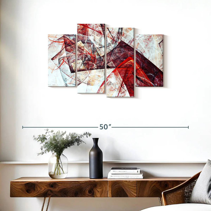 Avery Scarlet Dynamic Abstract, 22" H x 36" W