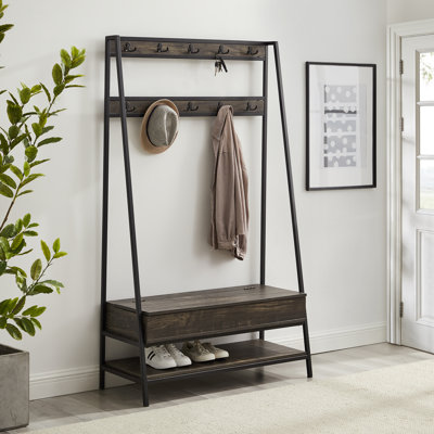 Houchens Hall Tree 40'' Wide with Bench and Shoe Storage