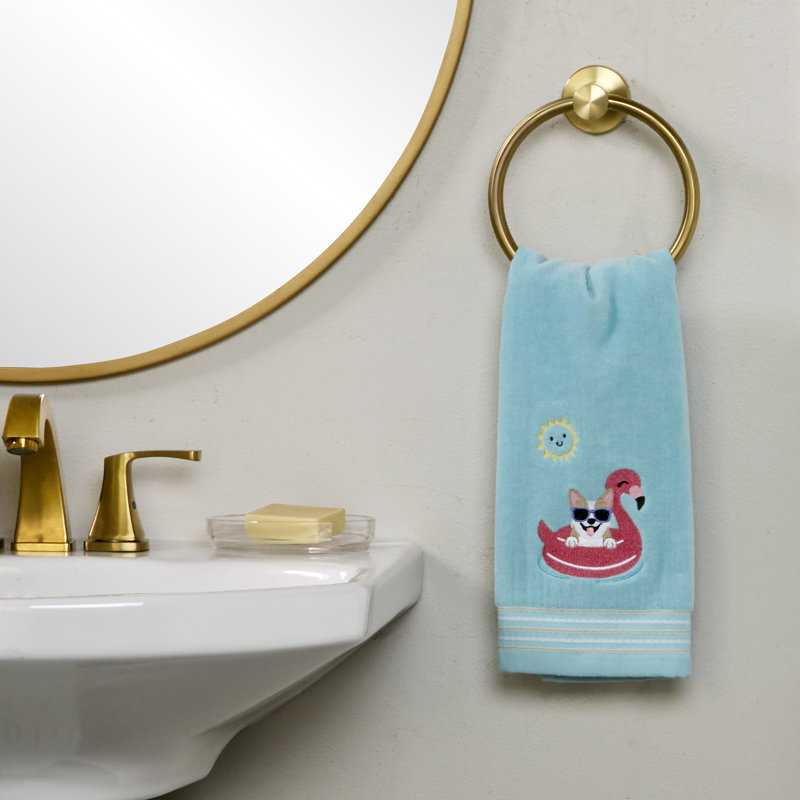 FLOATING CORGI EMB HAND-AQUA