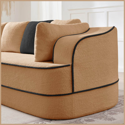 77.2" Teddy Fabric Boneless Sofa Bed