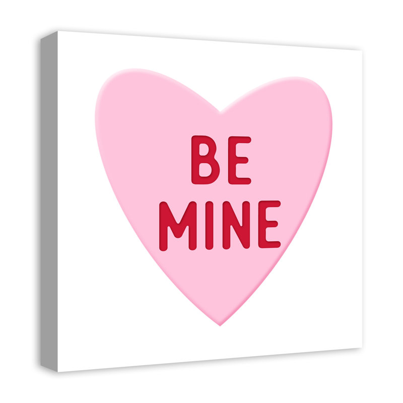 « be mine de bonbons cœur »-impression sur toile tendue, H 20 po x l 20 po x P 1,25 po
