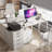 Kiere Reversible Writing Desk with 3-Tier Fabric Drawers,Home Office Desk with Built-in Power Outlets & Hook-320770147-277488660