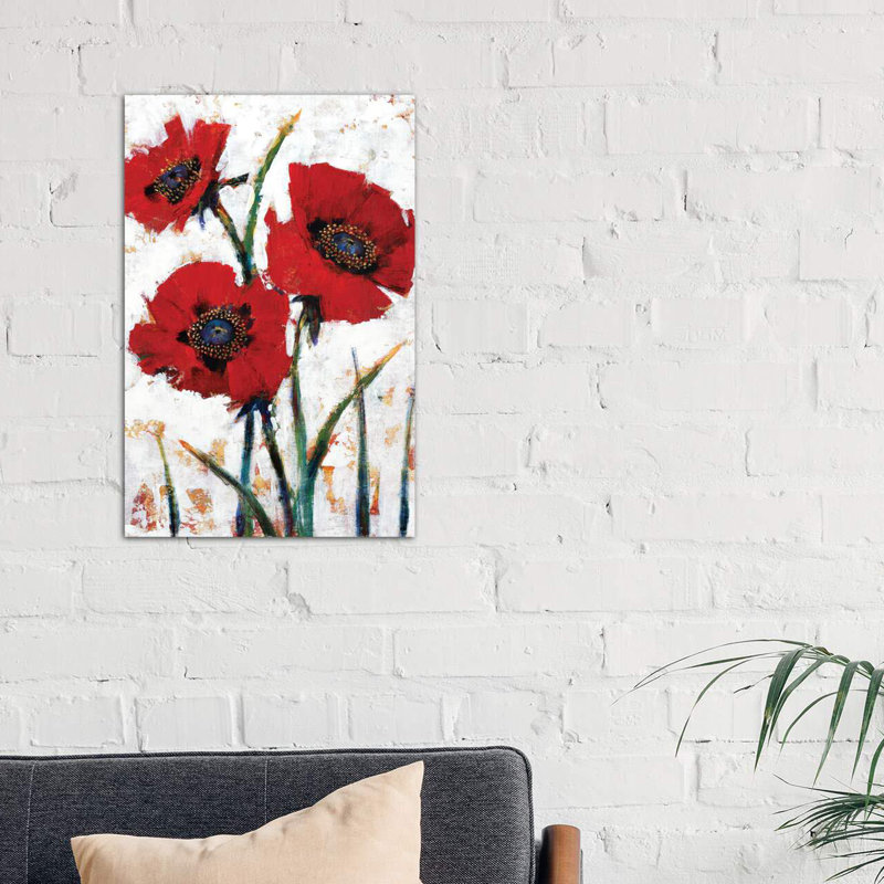 « red piléy fresco i » par grégory o», reproduction d’art, H 40 po x l 26 po x P 1,5 po, Toile tendue