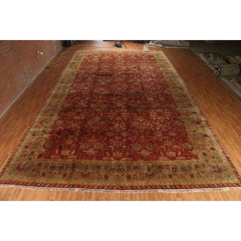Tapis grand teinture végétale Agra fabriqué à la main 16 po x 26 po