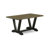 5-Piece Modern Table Set Consists of a Distressed Jacobean Mid Century Table and 4 Shitake Linen Fabric Parsons Chairs with High Back - Wire Brushed Black Finish-85692386-85692385