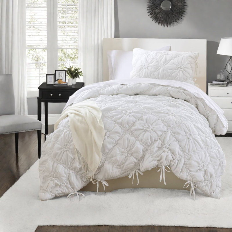 Ensembles de literie simple en microfibre confortable, style floral texturé pour la maison