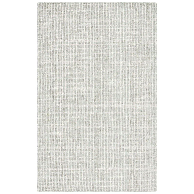 Vighnesh Tufted Wool/Cotton Performance Striped Rug in Ivory/Sage, Rectangle 4" x 6"