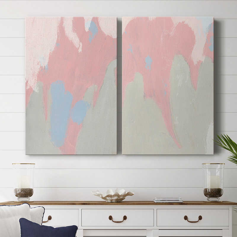 «Blush Abstract III», toile tendue avec châssis de qualité supérieure, prête à être accrochée, 48" H x 64" W