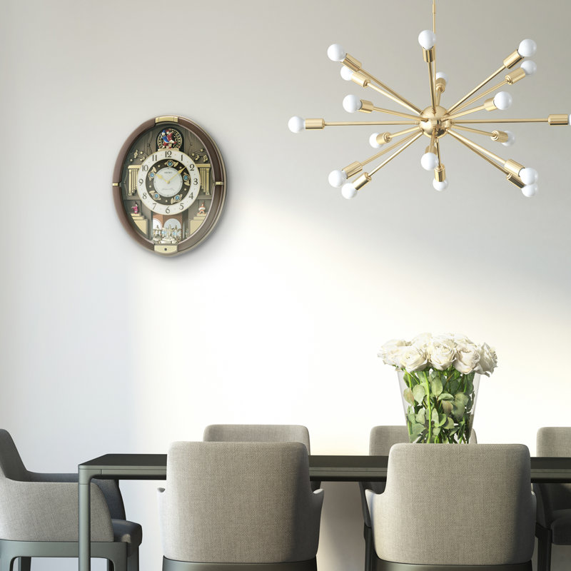 Seiko Summer Symphony Brown Glass Wall Clock with Swarovski Crystals