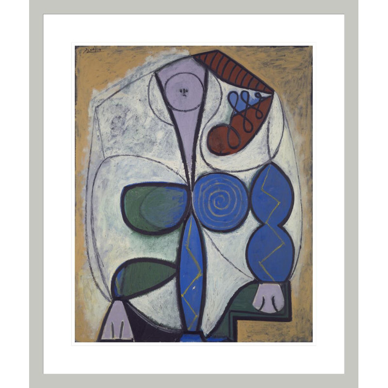 Femme assise par Pablo Picasso, impression giclée sur cadre, H 27,72 po x l 23,5 po