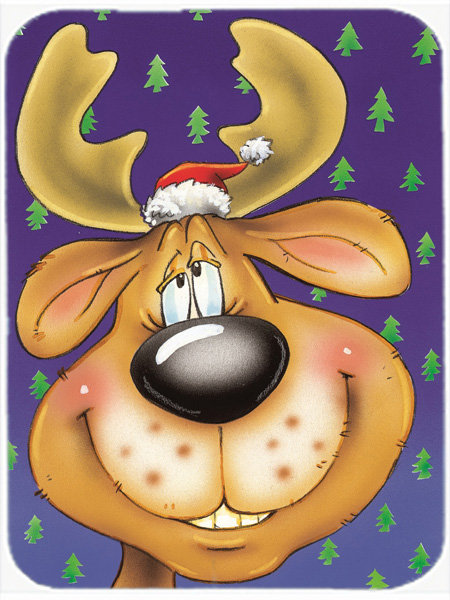Caroline's Treasures Comic Reindeer Glass Cutting Board