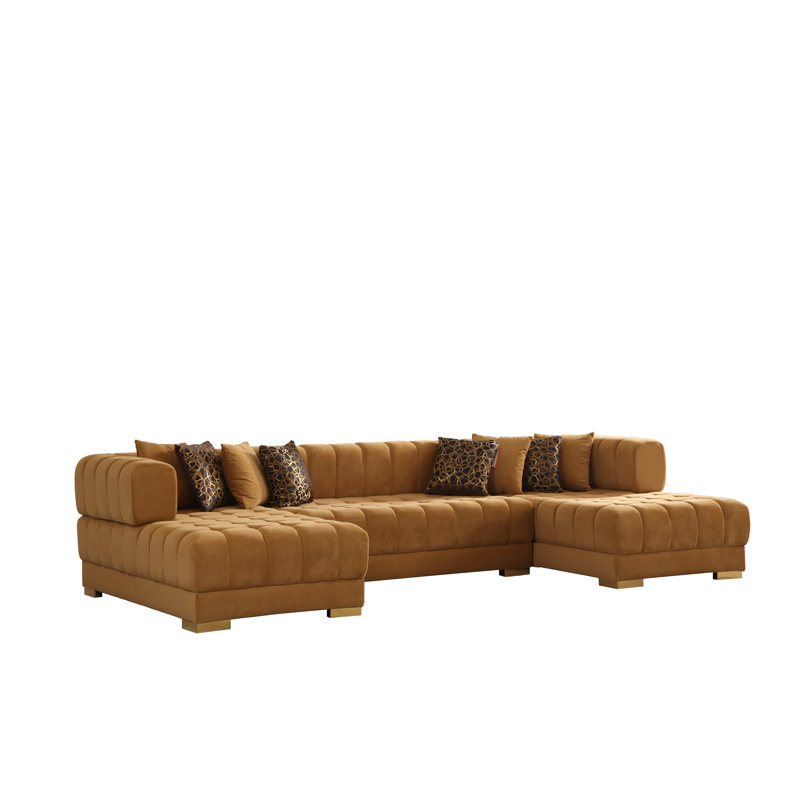 Maderos Velvet U-Shaped Sectional Symmetrical