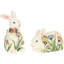 Spring 2 Piece Flowered Rabbit Figurines & Collectibles Set