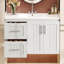 Meuble-lavabo mural, armoire de rangement flottante avec 2 tiroirs, lavabo simple en céramique à 3 trous, armoire moderne avec tablette réglable-1849080392